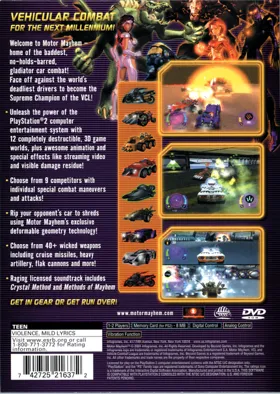 Vehicular Combat League Presents - Motor Mayhem box cover back